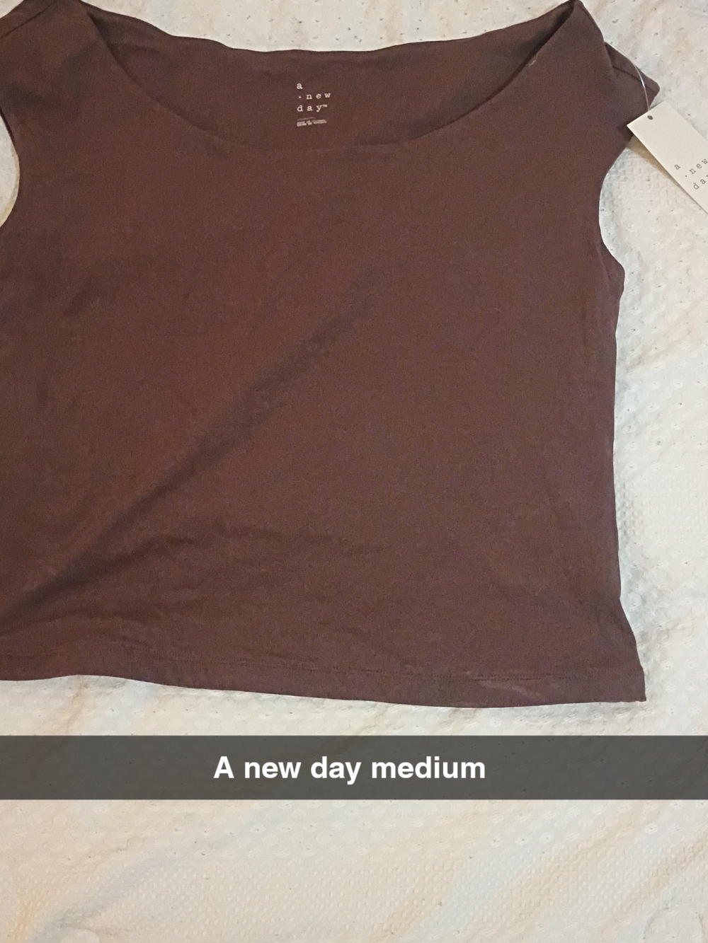 NWT A New Day Brown Scoop Neck Cropped Tank Top - Medium